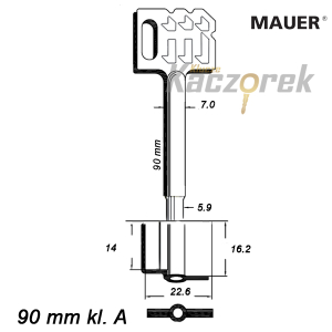 Zasuwowy 025 - Mauer 90 mm kl. A - klucz surowy